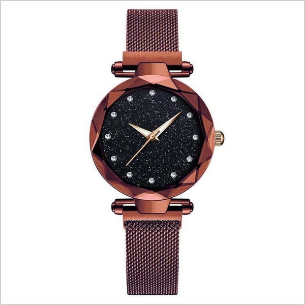 Top Brand Star Watch For Women Rose Gold Mesh Magnet Starry Sky Quartz Wristwatch Gradient Ladies Wrist Watches relogio feminino
