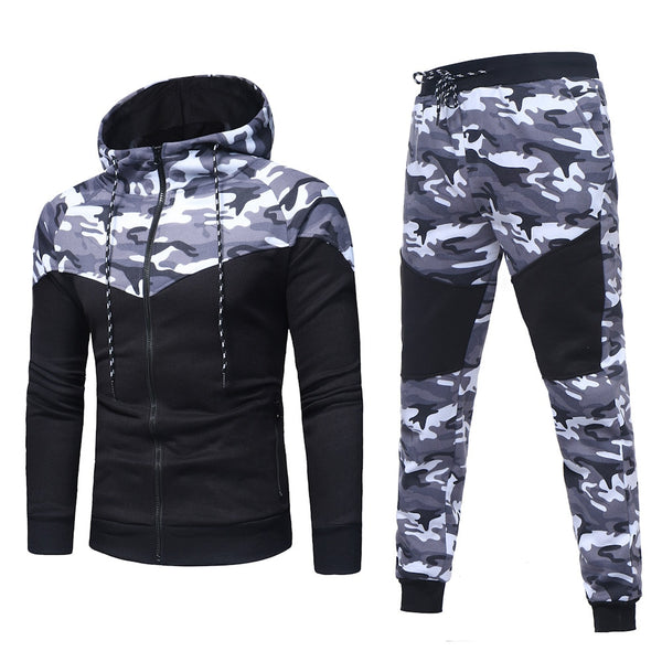 Men's sets Autumn Winter Camouflage Top Pants Sets Sports Fashion Suit Tracksuit Tracks Casual Mens Hooded Blouse pants new